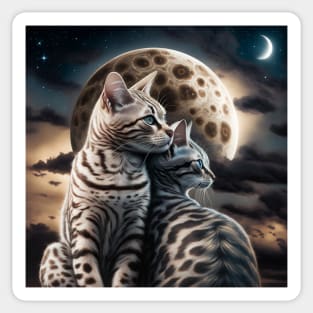 Bengals And The Moon Sticker